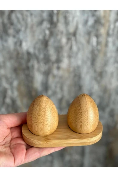Bambu Yumurta Model Tuzluk & Biberlik