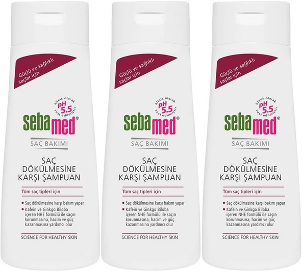 Sebamed Şampuan 200ML Saç Dökülmesine Karşı (Tüm Saç Tipleri için) (3 Lü Set)