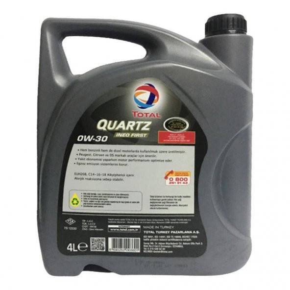 Total Quartz Ineo First 0W-30 4 Lt Partiküllü Motor Yağı - 2