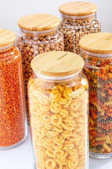 Zone - 13'lü Cam Saklama Kabı 1300ml Vakumlu Bambu Kapaklı - 3