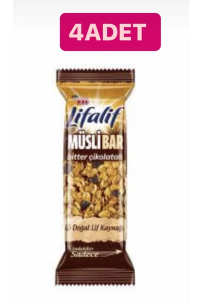 Eti ETİ LİFALİF BİTTER ÇİKOLATALI KURU MEYVELİ BAR 4ADET