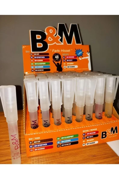 B&M 192 Adet Erkek Kadın Kalem Parfüm 4 Paket 48'li