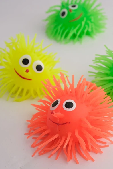 Snailtoys 9CM  Dikenli  Emoji Işıklı Top Stres Giderici Uyarıcı Oyuncak Kirpi El Egzersiz Topu - 2