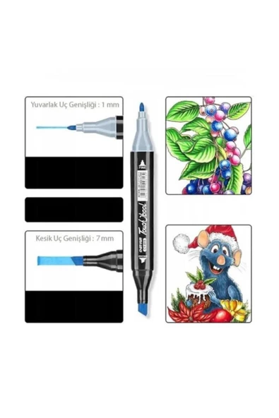 Art Tone TOUCH MARKER CY-818 ÇİFT TARAFLI 24 LÜ BEZ ÇANTA - 2