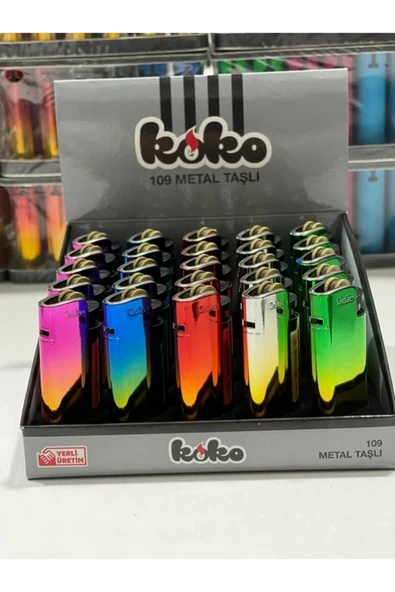 Koko 109 Taşlı Metal Yeniden Doldurulabilen Gazlı Çakmak 25 Adet.