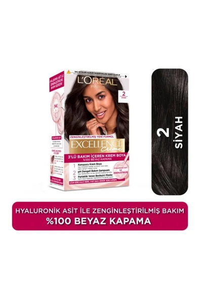 L'Oreal Paris L'Oréal Paris Excellence Creme 2 Siyah Saç Boyası