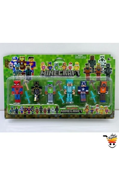 MINECRAFT Spiderman Kaptan Amerika Paw Patrol 12 Parça Oyuncak - 2