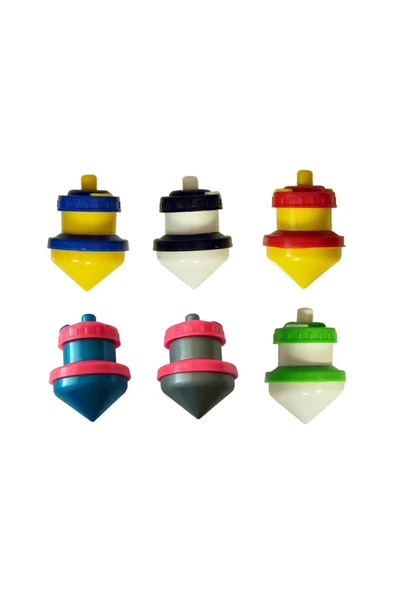 Çerçicim Dönen Topaç 20'li Paket - Basmalı Dönen Topaç - Plastik Otomatik Dönen Topaç - 2