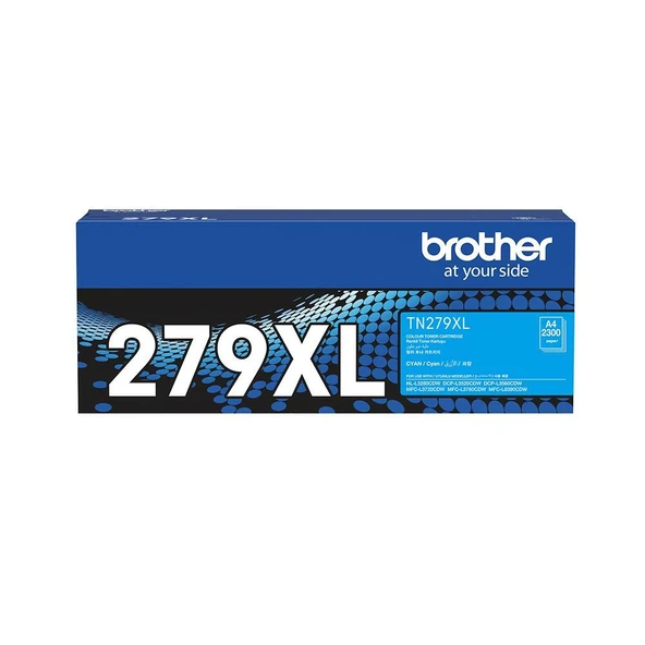 Brother TN-279XLC Cyan Mavi Toner HL-L3280CDW  DCP-L3520-3560 MFC-L3720-3760-8390 2.300 Sayfa ürün görseli 1
