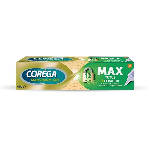 Corega Max Tutuş + Ferahlık 40 gr Protez Diş Yapıştırıcı