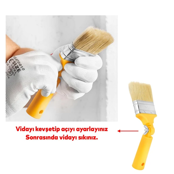Boya Fırçası Robotik Kestirme Boyama Fırçası 180° Derece Kıvrılabilir Sap Takılabilir İç Dış Cephe - 5