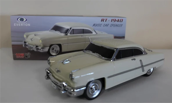 EVERTON RT-1940 Bej Arabalı  Bluetooth Fm-Usb-Tf-Aux Şarjlı Nostaljik Radyo - 2