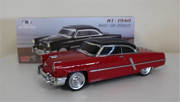EVERTON RT-1940 Kırmızı Bluetooth Fm-Usb-Tf-Aux Şarjlı Nostaljik Radyo