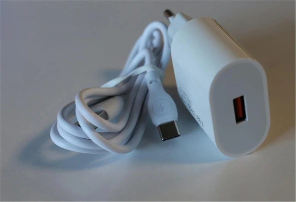 Elba ELB06-USB-25WTypc  Beyaz Usb 25W Şarj Kafa+1Mt Usb Type-c Kablo QC4.0 (Akım Koruma-Hızlı Şarj) - 2