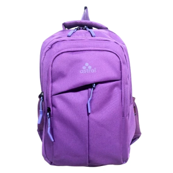 ketenli kumaş 4 bölmeli okul çantası ortaokul ve lise boy mor ürün görseli 1