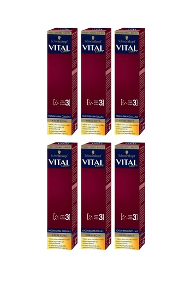 VİTAL Colors Krem Tüp Saç Boyası 12-00 ÇOK AÇIK SARI 60 ml X 6 adet - 3