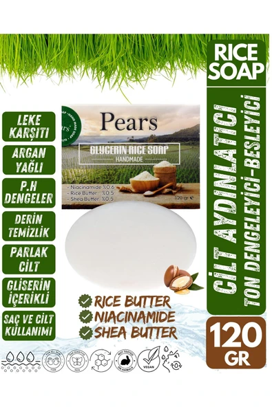 PEARS Original Saf ve Yumuşak Sabun 100gr + Gliserinli Pirinç Sabunu 120gr - 2