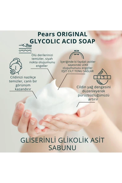 PEARS Gliserinli Glikolik Asit Sabunu 120 gr - Glycolic Acid Soap With Glycerine 120 gr - 4