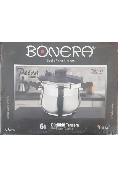 Bonera Çelik Petra Matic Pressure Cooker 6 Lt Otomatik Kapaklı İndüksiyon Kapsül Tabanlı Düdüklü Tencere (TEŞHİR) - 2