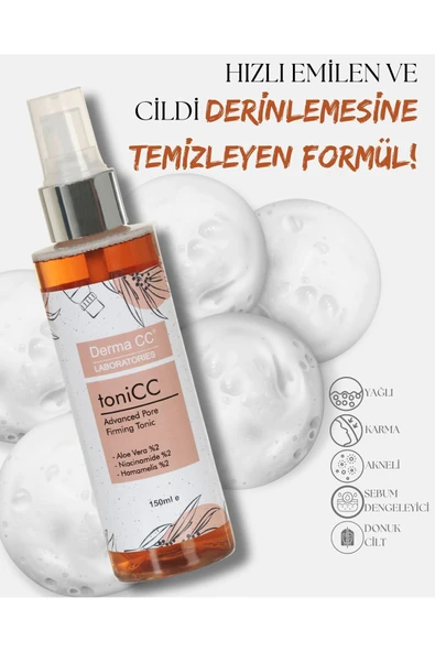 DERMA CC LABORATORIES Whitening Foam Leke Karşıtı Temizleyici 200 ml + Sıkılaştırıcı Tonik 150 ml - 5
