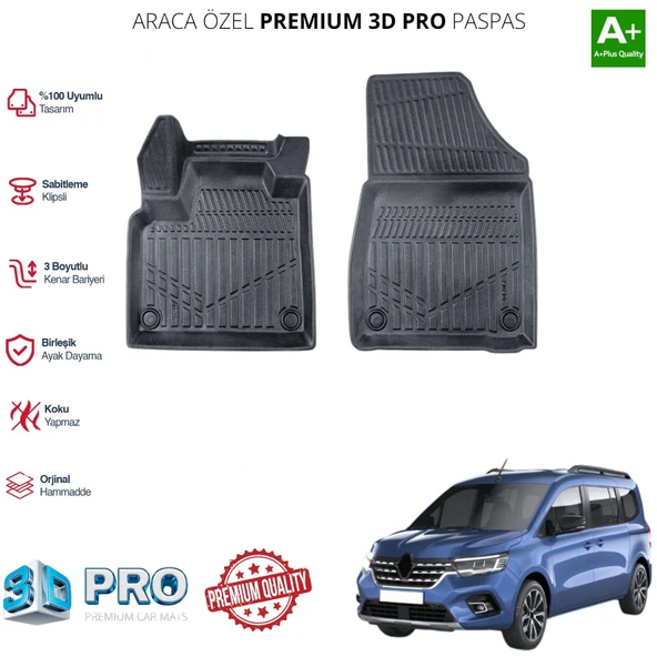 KANGOO PANELVAN ARACA ÖZEL 3D PASPAS 2024 2025 2026 2027 ürün görseli 1