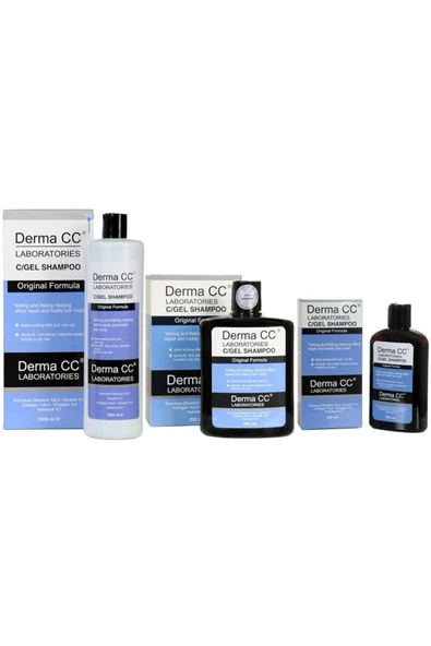 DERMA CC LABORATORIES C/GEL Şampuan 200 ml + 500 ml + 1000 ml SET - AİLE BOYU ONARIM SETİ
