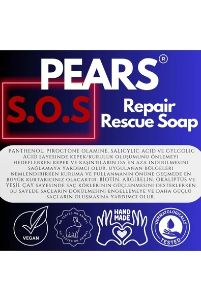 PEARS Original S.O.S Repair Rescue Soap Gliserinli Cilt Onarım Sabunu 120gr - 4