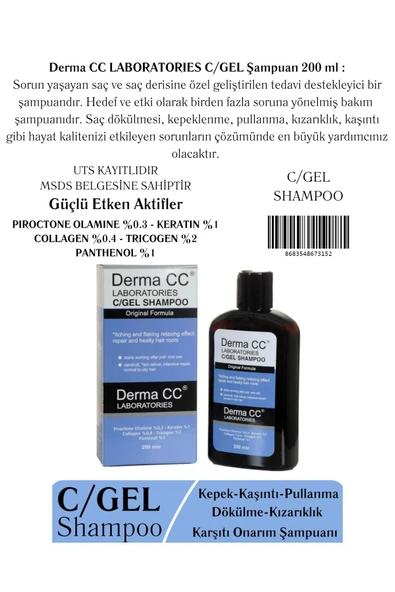 DERMA CC LABORATORIES C/GEL Şampuan 200m + C/gel Sabun 120g - Onarım Seti - 5