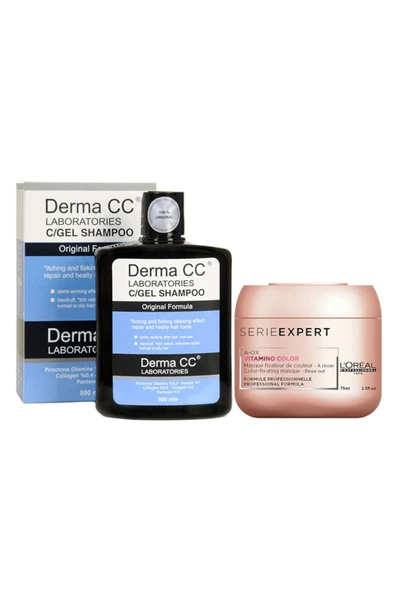 DERMA CC LABORATORIES Saç Kökü Onarım Şampuanı 500m + Loreal Vitamino Saç Maskesi 75ml