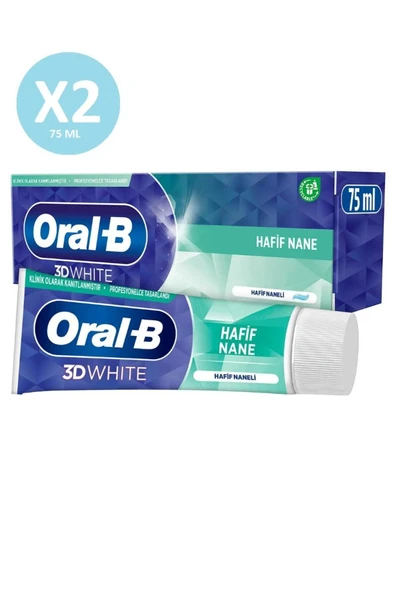 ORAL-B Pro 3d White Soft Mint 75 ml X 2 Adet
