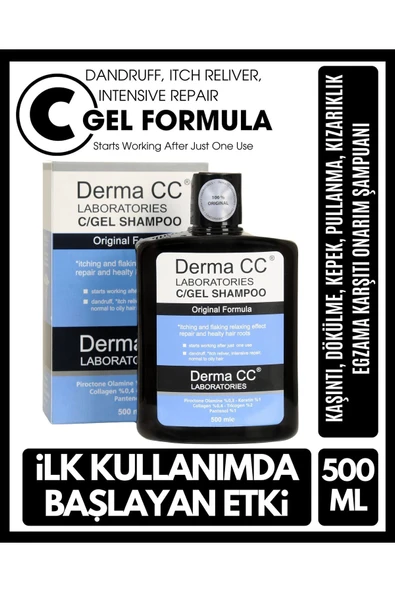 DERMA CC LABORATORIES C/gel Şampuan Saç Dökülmesi-kepek-kaşıntı Karşıtı Ve Şampuanı 500ml