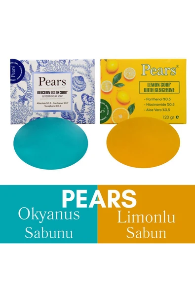 PEARS Gliserinli Okyanus Sabunu 120 gr + Pears Gliserinli Limon Sabunu 120 gr