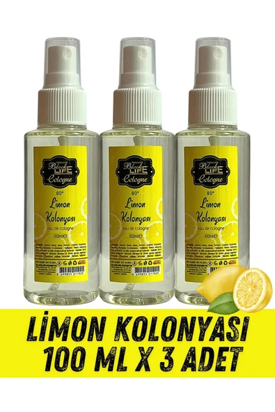 BLACK LİFE Sprey Limon Kolonyası 80° 100 ml X 3 Adet
