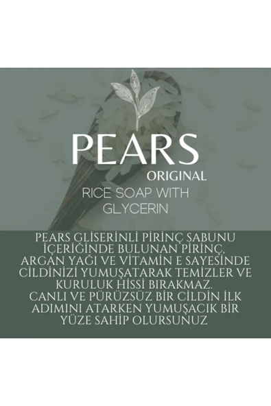 PEARS Gliserinli Pirinç Sabunu 120 gr - Rice Soap With Glycerine 120 gr - 5