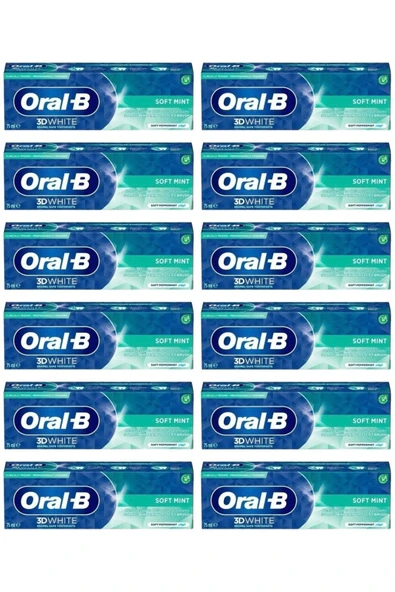ORAL-B Pro 3D White Hafif Nane Diş Macunu 75 ml X 12 Adet
