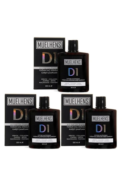 MUELHENS D1 Anti Hair Loss Shampoo Yoğun Saç Dökülme Karşıtı Özel Bakım Şampuanı 500 Ml X 3 Adet - 2