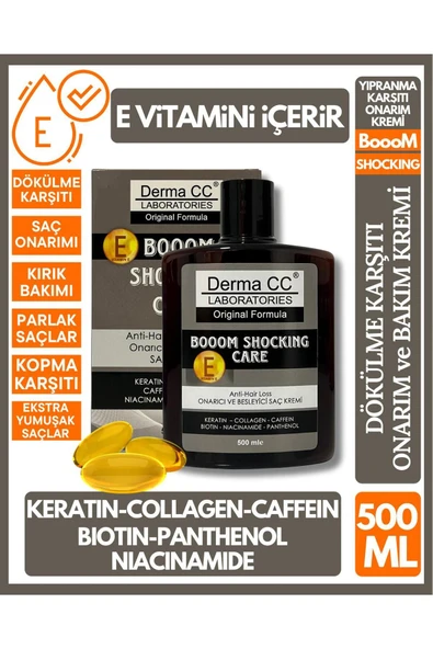 DERMA CC LABORATORIES BoooM Shocking Cream - Yoğun Dökülme Karşıtı Saç Kremi 500ml
