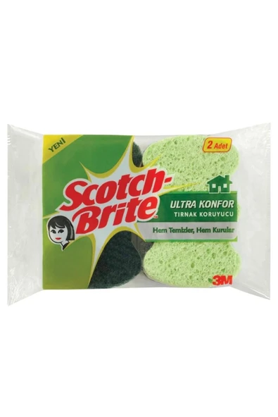 SCOTCH BRİTE Sil Temizle Seti - Temizlik Bezi 3 Adet + Selülozik Tırnak Konfor Süngeri 2 Adet - 3