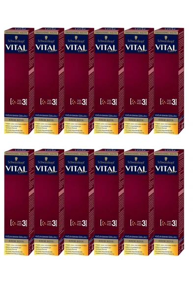VİTAL Colors Krem Tüp Saç Boyası 5-889 ŞARAP KIZILI 60 ml X 12 adet