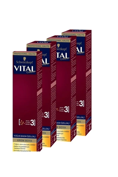 VİTAL Colors Krem Saç Boyası P-11 Koyu Gümüş X 4 Adet