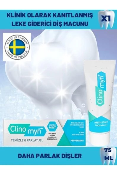 CLİNOMYN Fresh Diş Beyazlatan Ve Parlatan Temizle Parlat Jel Diş Macunu 75 ml - 2