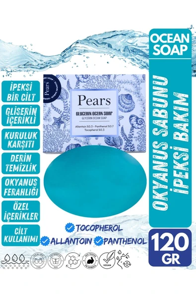 PEARS Original Saf ve Yumuşak Sabun 100gr + Gliserinli Okyanus Sabunu 120gr - 2