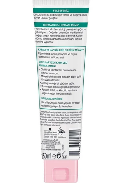 DİADERMİNE Micellar Yüz Yıkama Jeli Arınma Zamanı 150 ml X 2 Adet - 4
