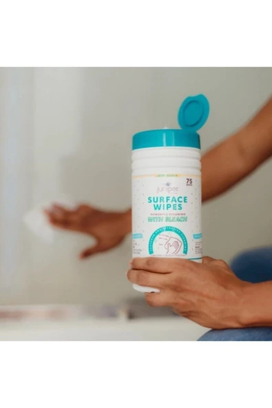 JUNİPER CLEAN Çamaşır Sulu Yüzey Temizleyici Canister 2 Adet Islak Mendil Zorlu Kirlere Karşı Güçlü Direnç - 5