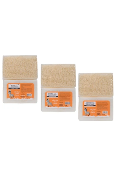 DERMA CC LABORATORIES Doğal Kabak Lifli EL YAPIMI Sabun 120gr X 3 Adet - EŞEK SÜTÜ SABUNU