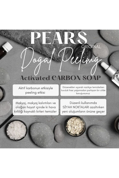 PEARS Gliserinli Aktif Karbon Sabunu Beyazlatıcı 120 gr - Activated Carbon Soap With Glycerine 120gr - 5