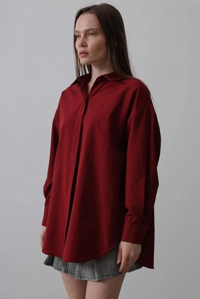 Uzun Kol Gömlek - Bordo ürün görseli