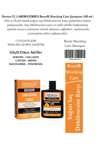 DERMA CC LABORATORIES BoooM Shocking Onarım Seti Dökülme Karşıtı - Shampoo & Cream 500ml X 2 - 5