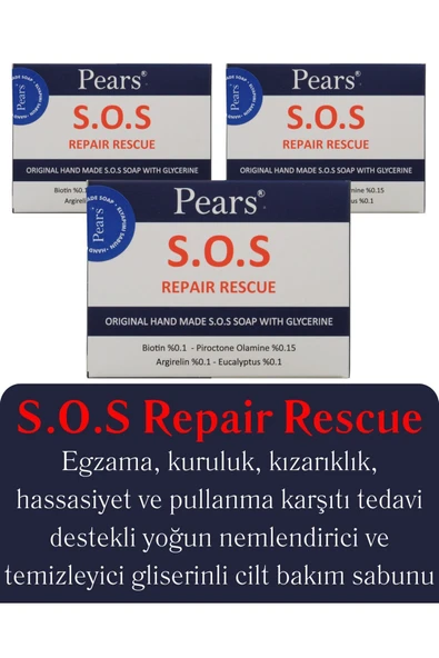 PEARS Original S.O.S Repair Rescue Soap Gliserinli Cilt Onarım Sabunu 120gr - 6