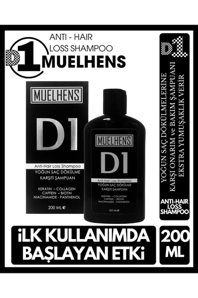 MUELHENS D1 Yoğun Saç Dökülme Karşıtı Şampuan 200 ml - ANTI HAIR LOSS SHAMPOO